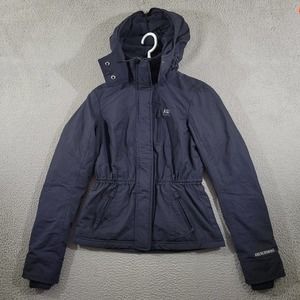 Abercrombie Fitch Jacket Womens XS Black Polyester Logo Casual Full Zip Hooded